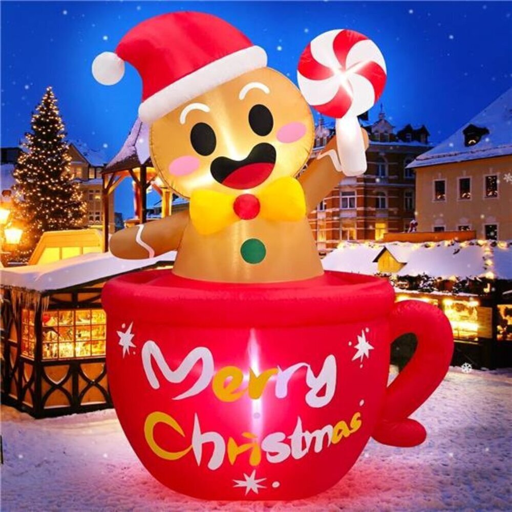 Gingerbread Man 6 Ft Outdoor Christmas Inflatable Decoration